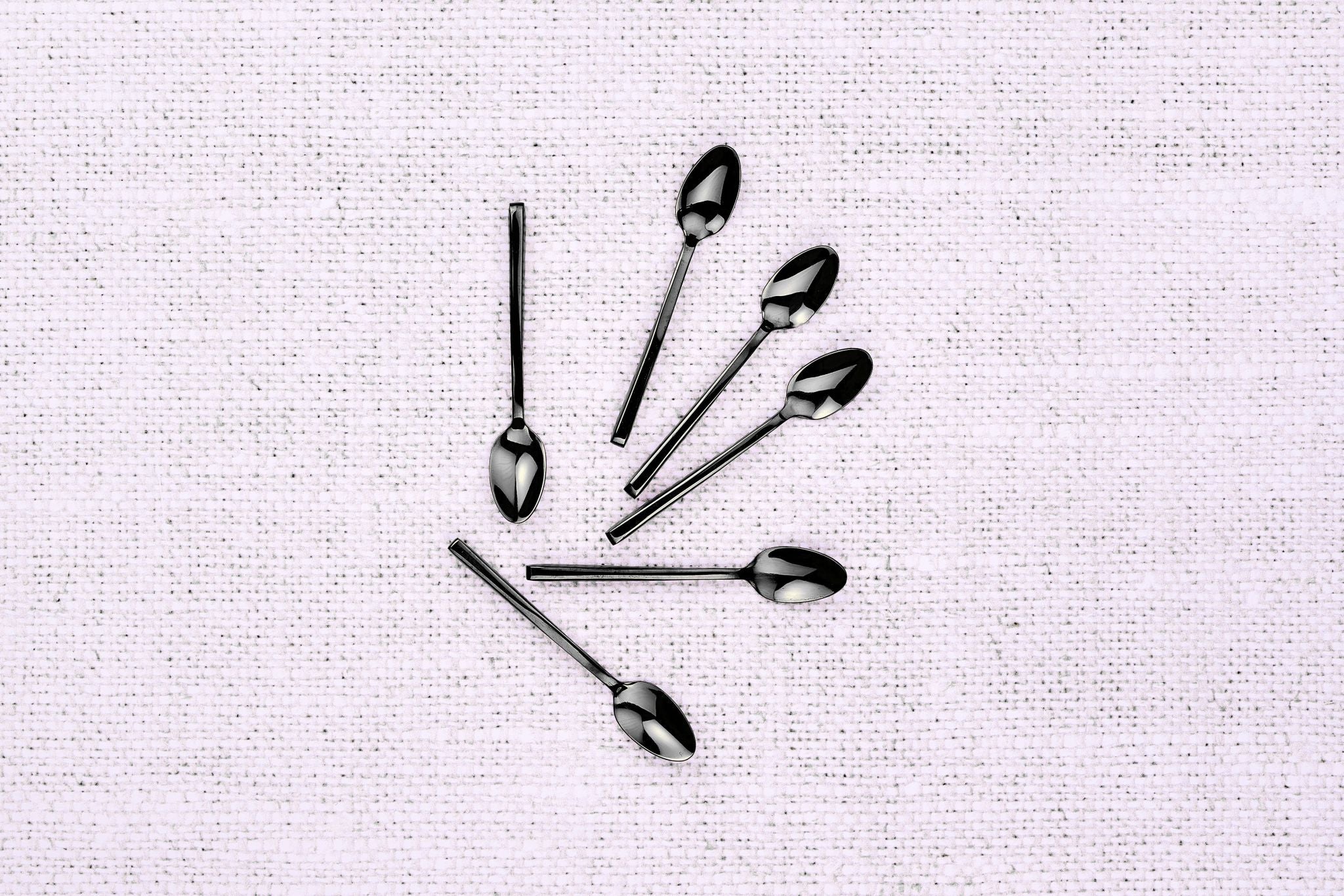 Set mit 6 kleinen Löffel OLAF - 6 tlg. - Schwarz