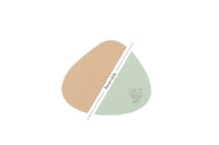 Reversible curve coaster - 6 pieces - Pale pink and pale green recycled leather