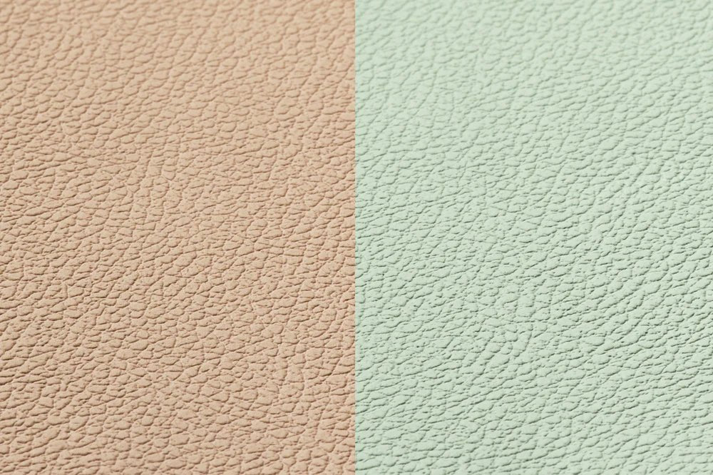 Wendbare Untersetzer "stone" - recyceltes Leder - 6 tlg. - Rosa/Grün