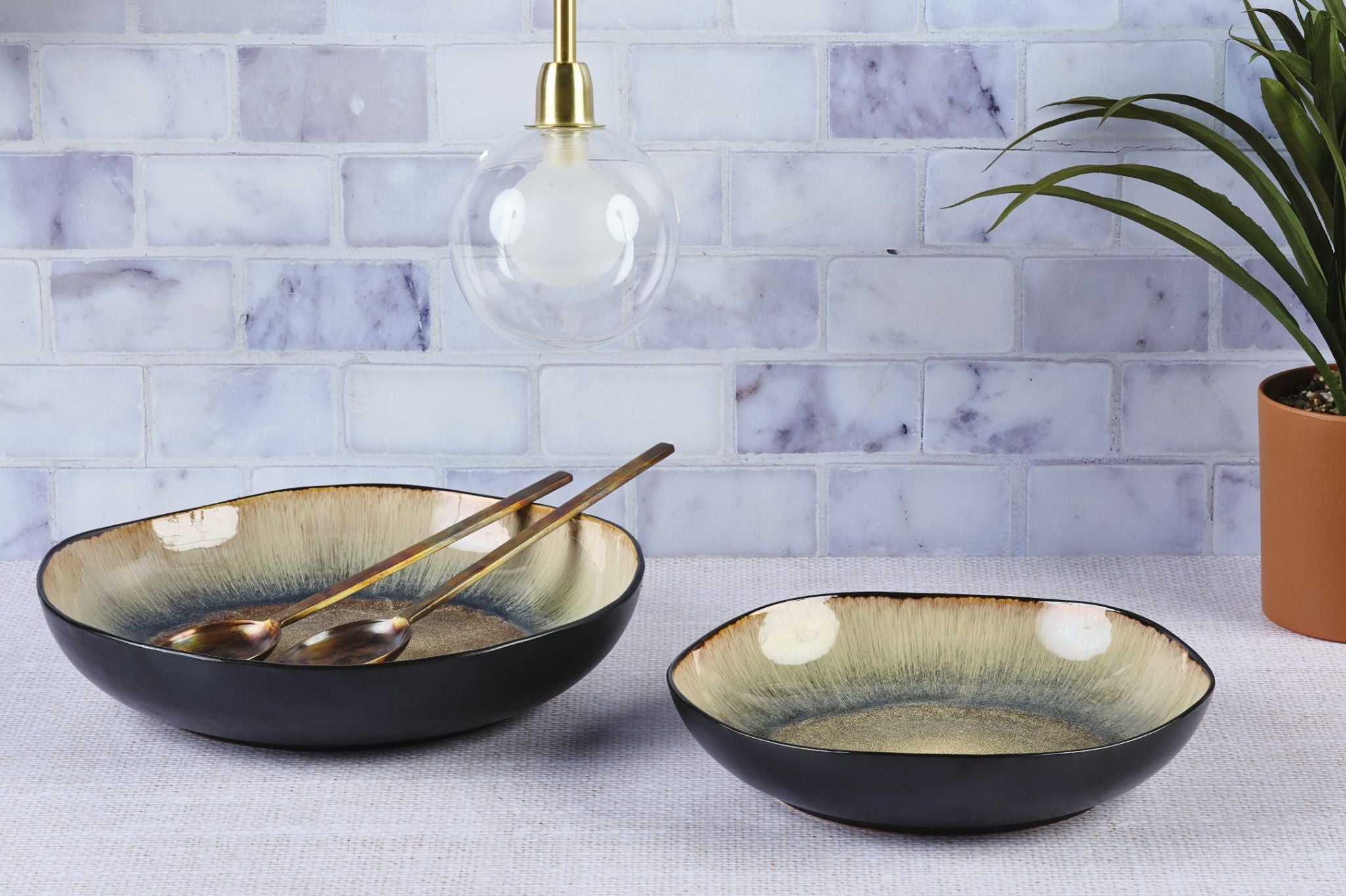 Cesto di frutta IRIS Ø27,5 cm e Ø32,5 cm - 2 pezzi - Marrone selvatico