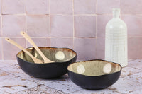 Salatschüssel IRIS Ø24cm und Ø28 - 2 tlg. - Wildbraun