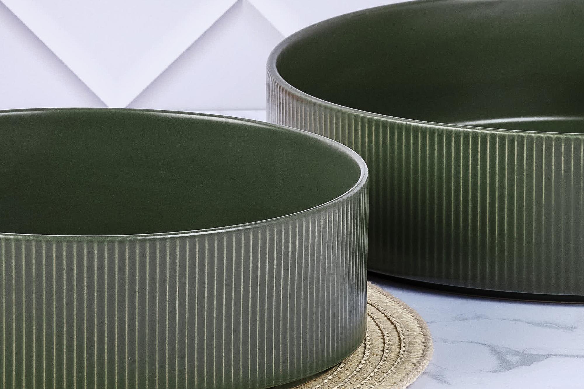 Salatschüssel SCANDI Ø21,5cm + Ø27,5cm - 2 tlg. - Oliv