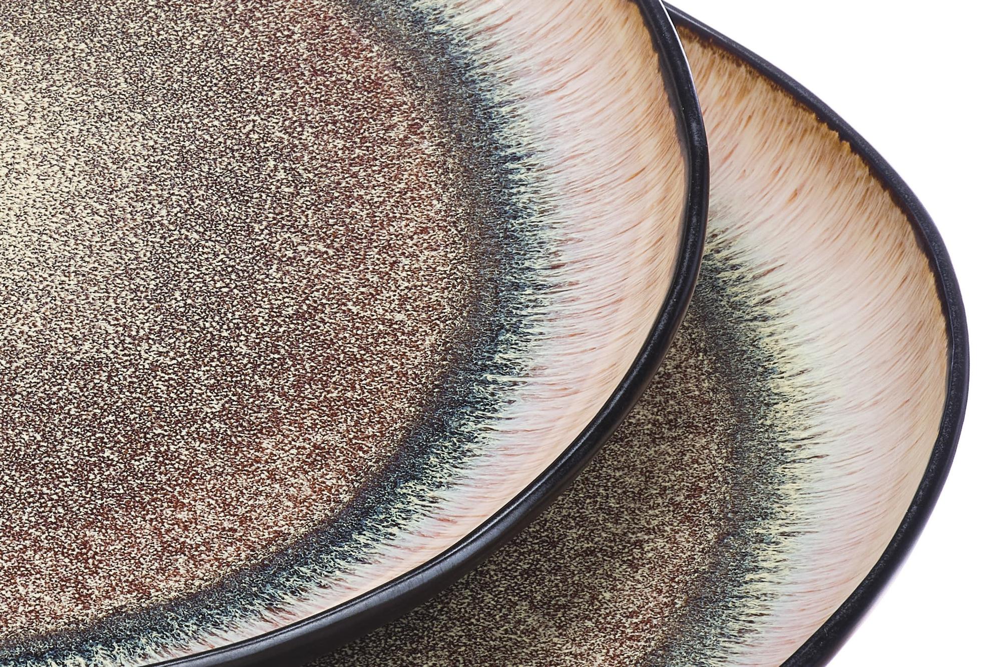 Servierplatten IRIS Ø32cm - 2 tlg. - Wildbraun