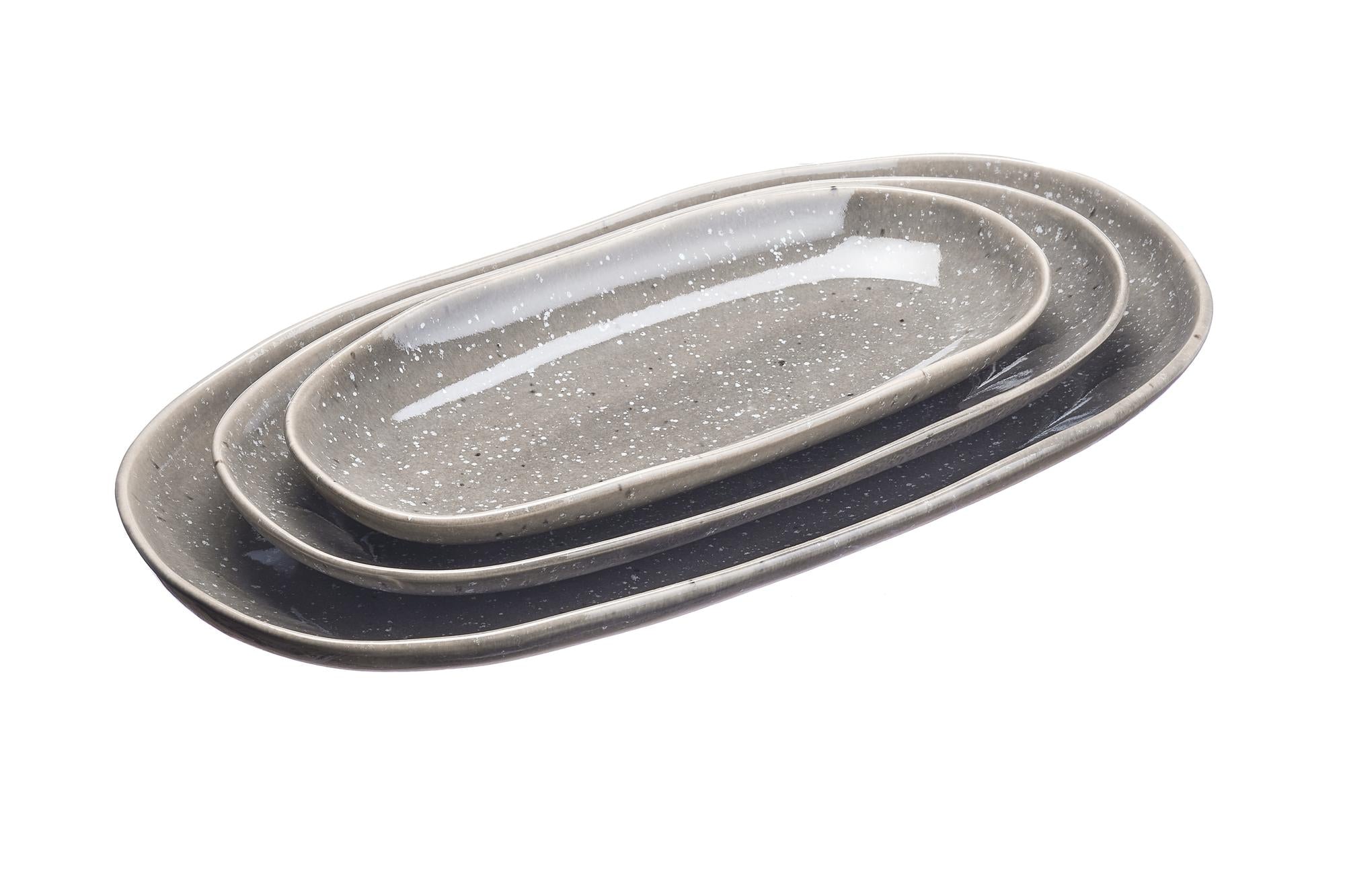 Servierplatten STELLAR - 3 tlg. - Betongrau