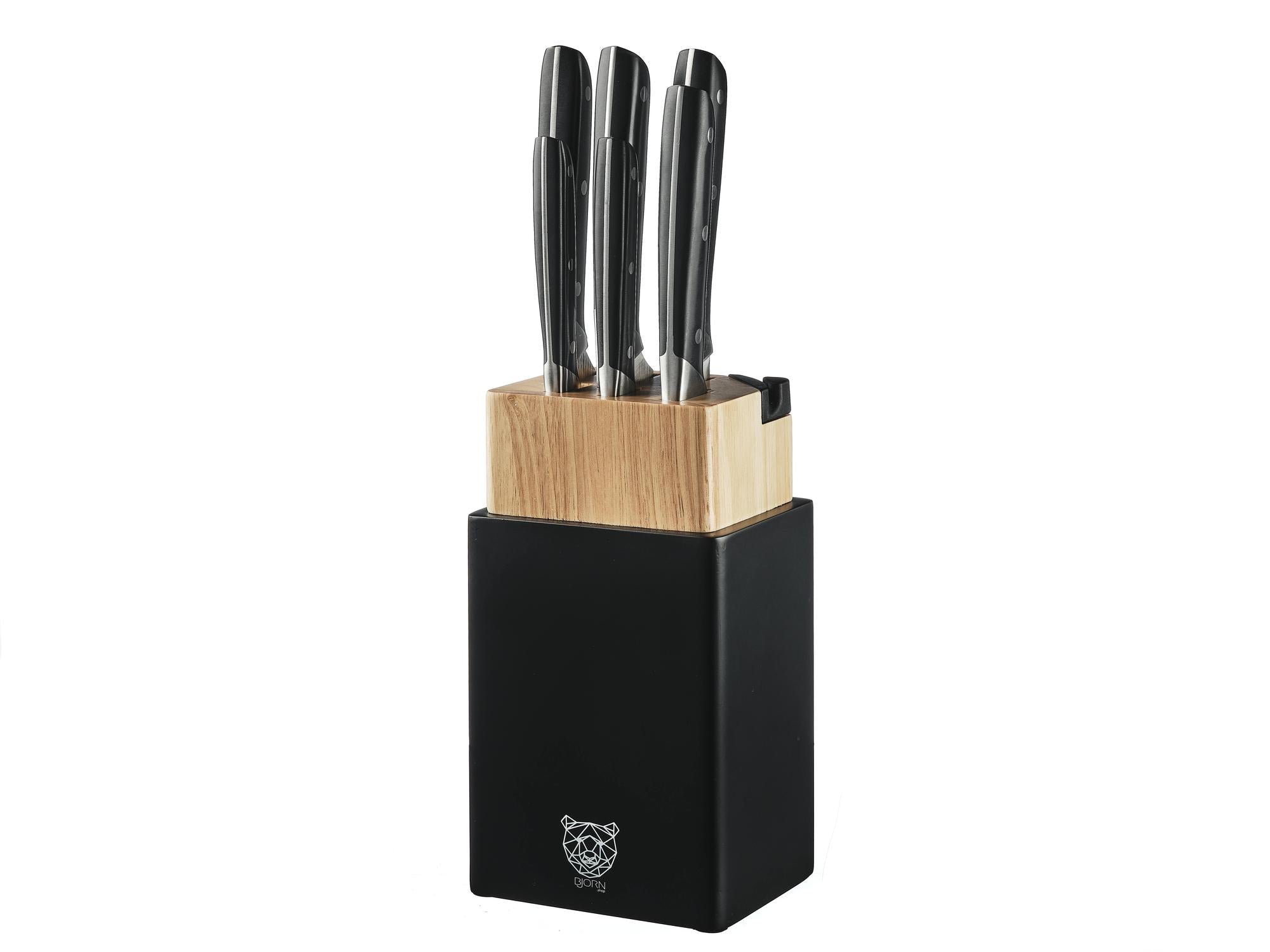 Küchenmesserblock-Set ERLING PORVOO - 8 tlg. - Braun
