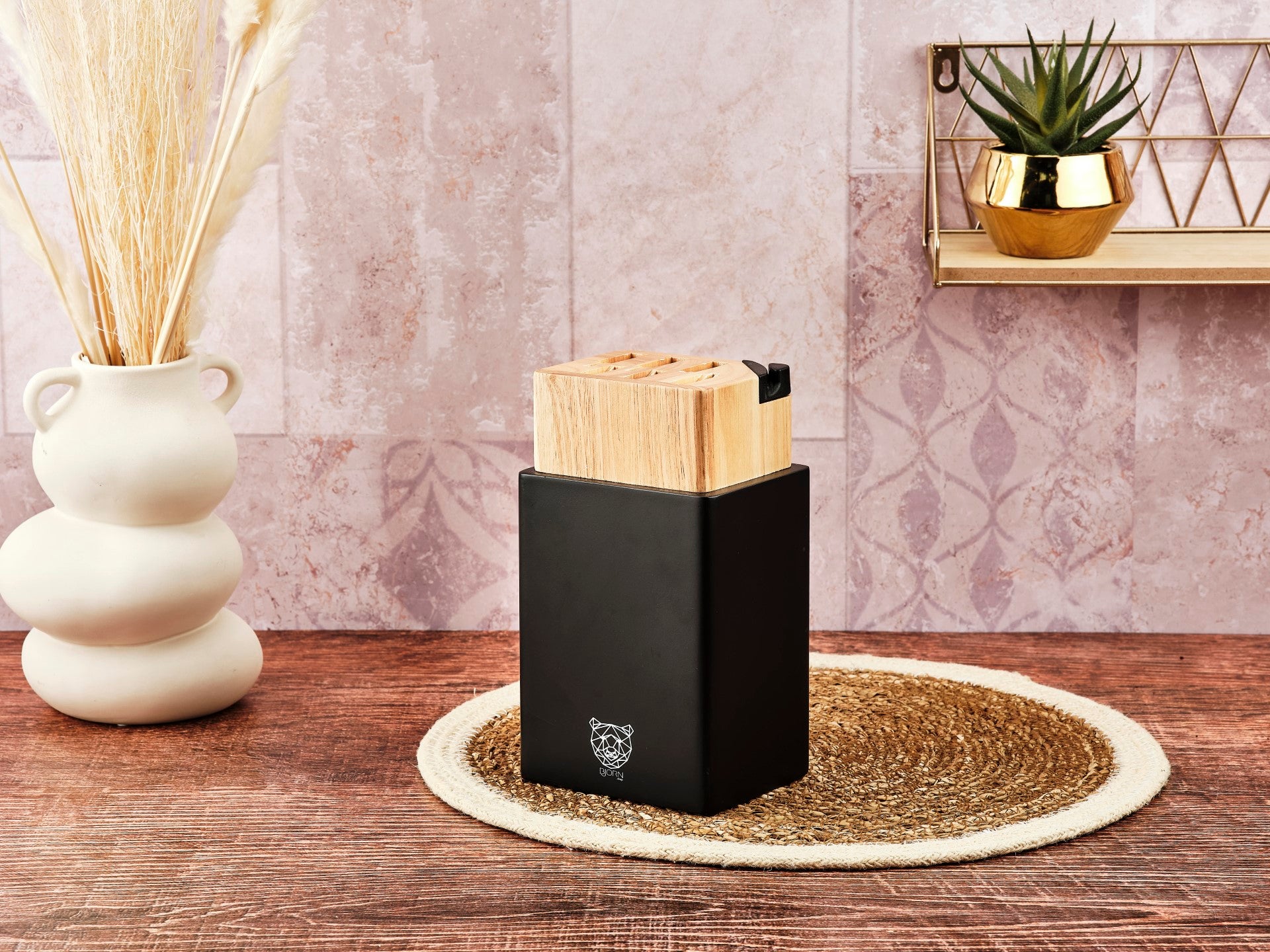 Küchenmesserblock-Set ERLING PORVOO - 8 tlg. - Braun