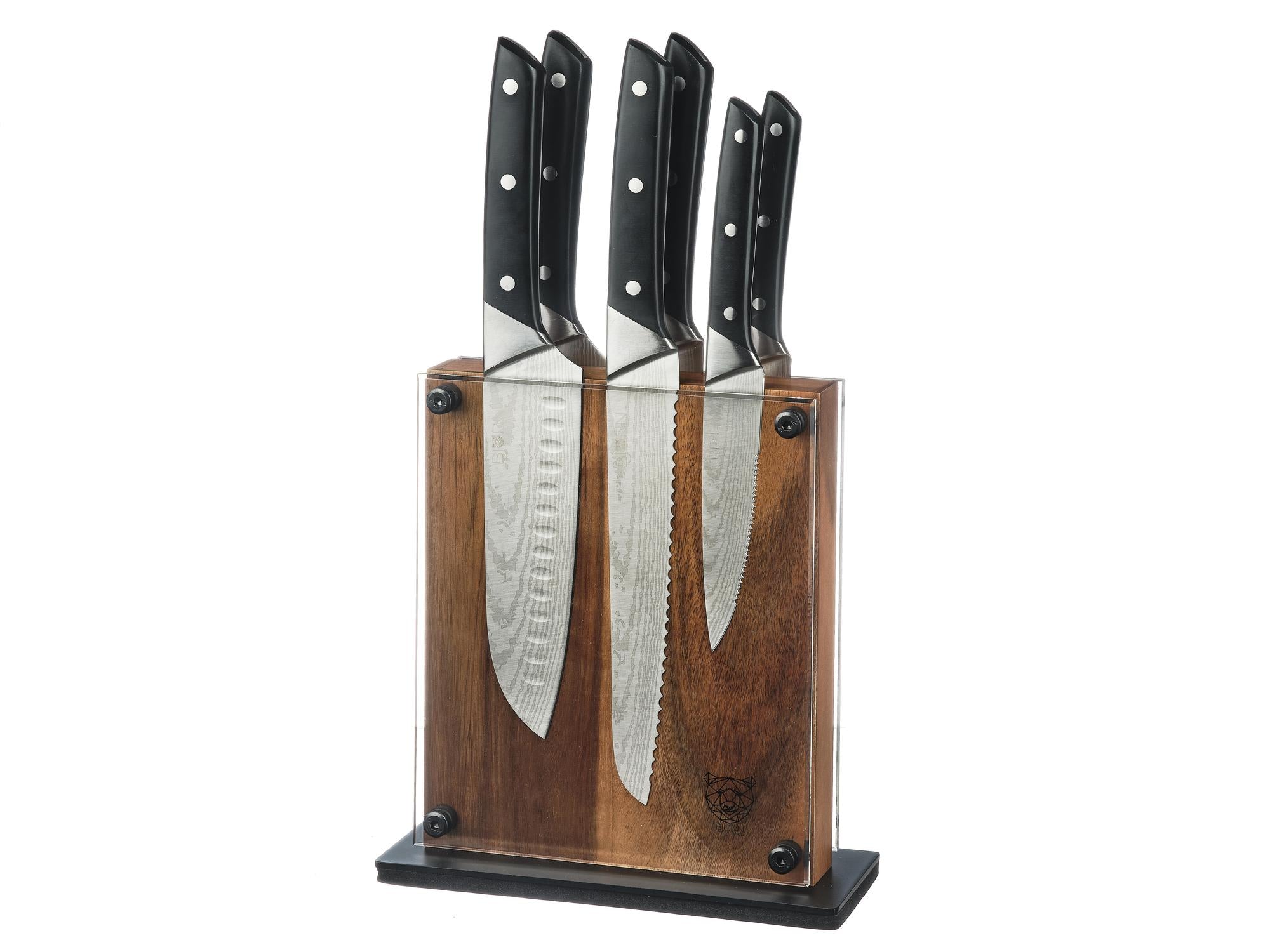 Küchenmesserblock-Set ERLING RAUMA - 7 tlg. - Braun