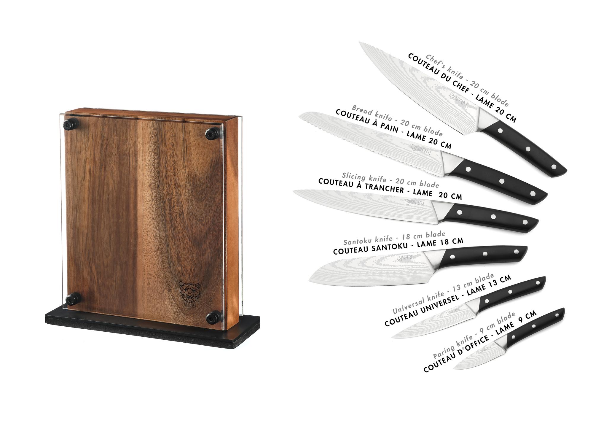 Küchenmesserblock-Set ERLING RAUMA - 7 tlg. - Braun