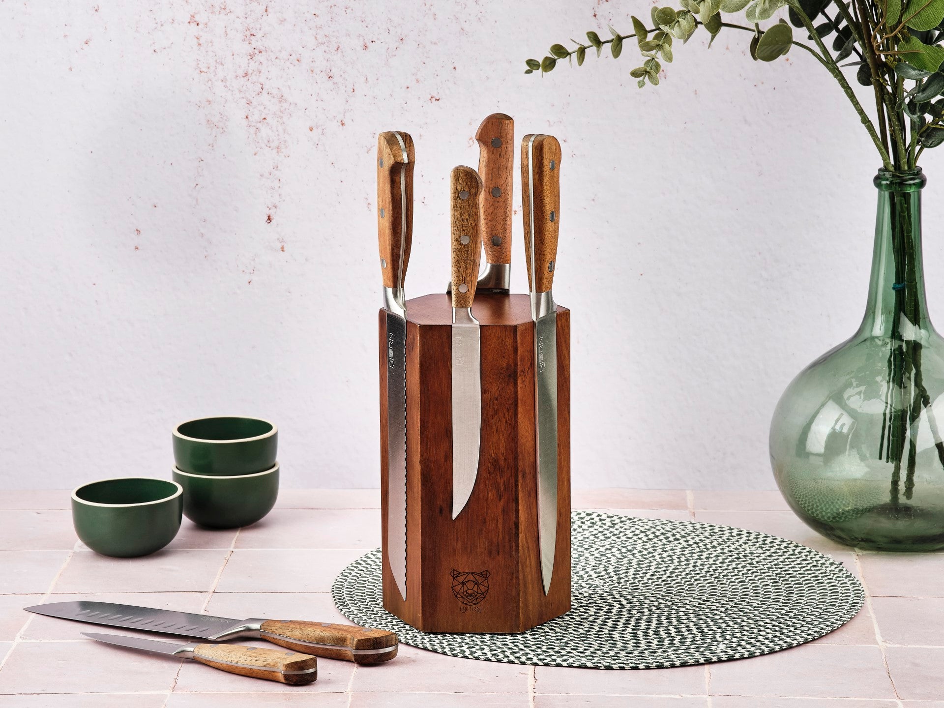 Küchenmesserblock-Set JAKOB IMATRA - 7 tlg. - Braun