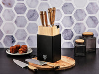 Küchenmesserblock-Set JAKOB PORVOO - 8 tlg. - Braun