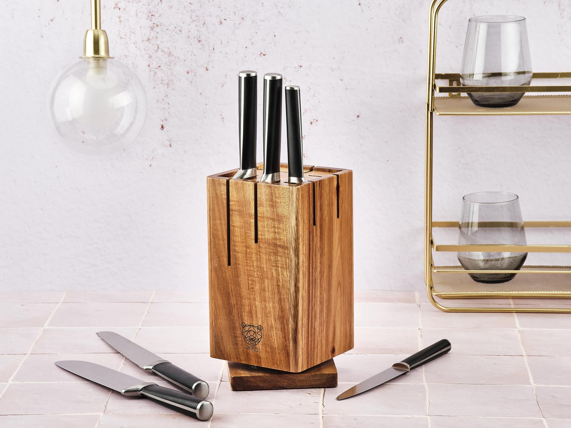 Küchenmesserblock-Set JONA SKAGEN - 7 tlg. - Braun