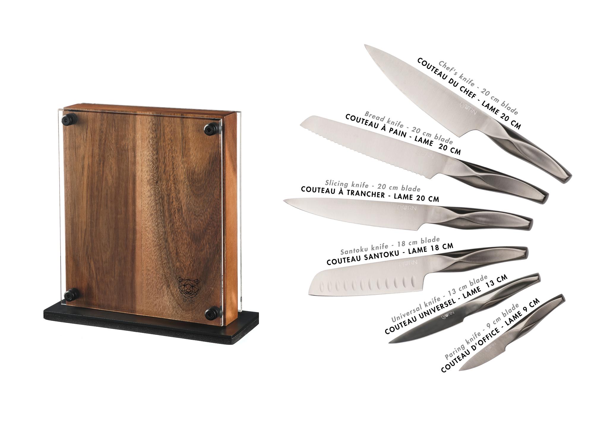 Küchenmesserblock-Set LARUS RAUMA - 7 tlg. - Braun