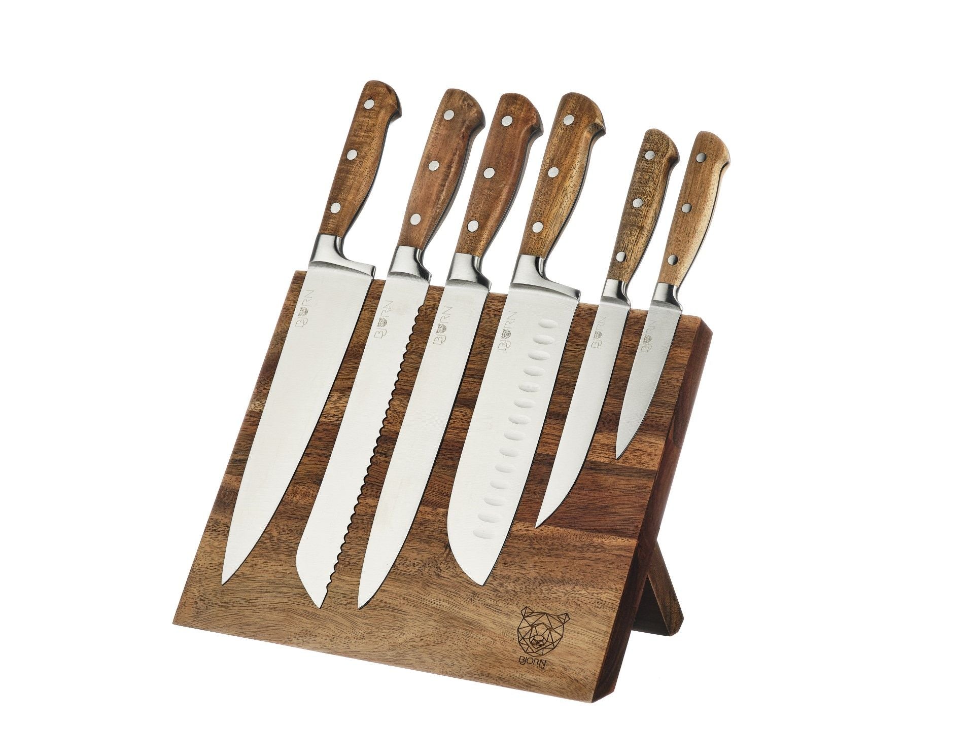 Küchenmesserblock-Set LOKI VANTAA - 7 tlg. - Braun