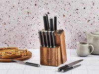 Messerblock mit integriertem Schärfer LOVIISA - 2 tlg. - Braun