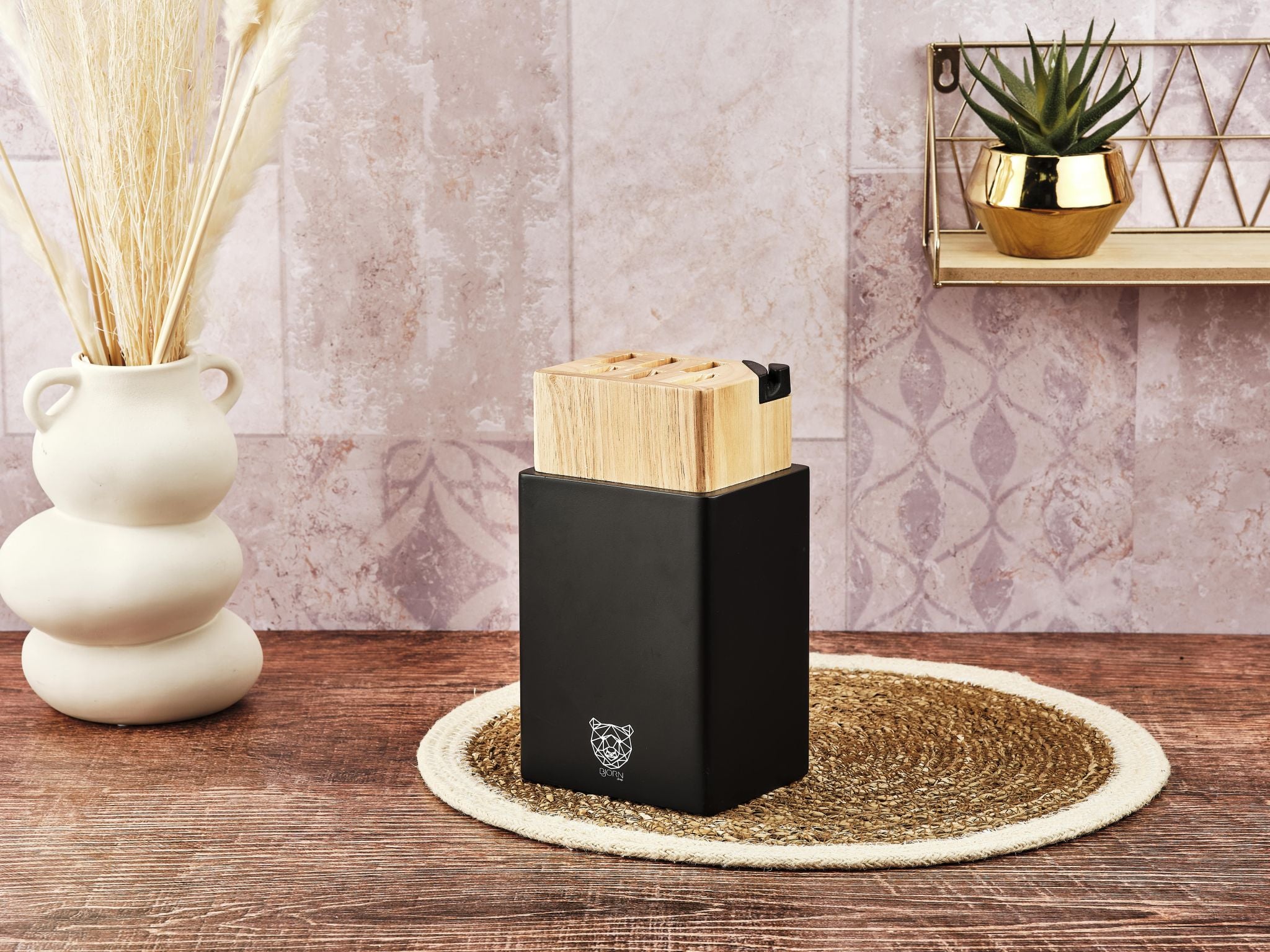 Blocco coltelli con affilatoio integrato PORVOO