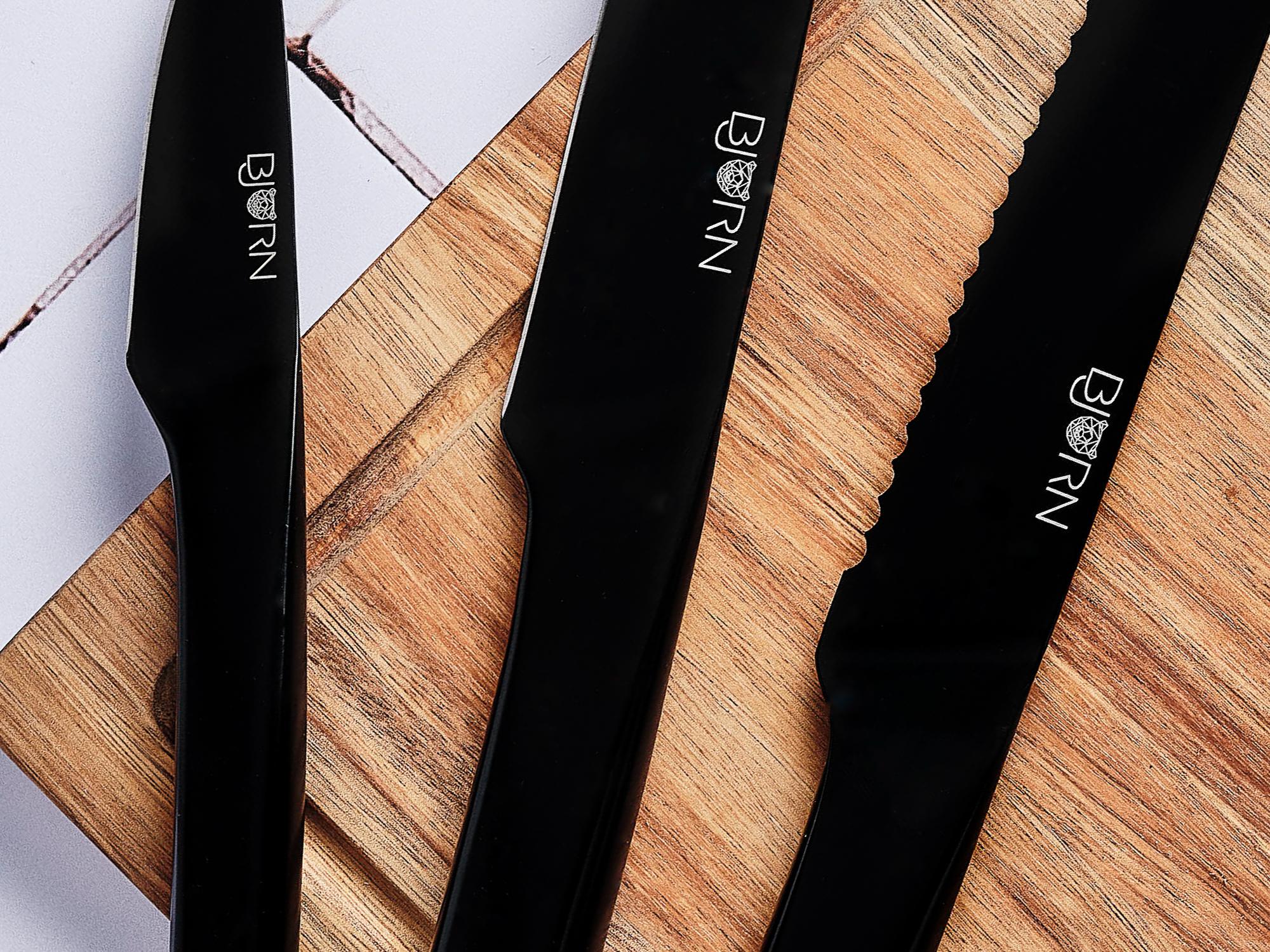 Küchenmesser-Set JENSEN - 6 tlg. - Schwarz