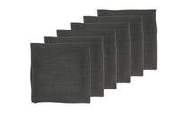 Napkin - 6 pieces - Charcoal gray linen and cotton