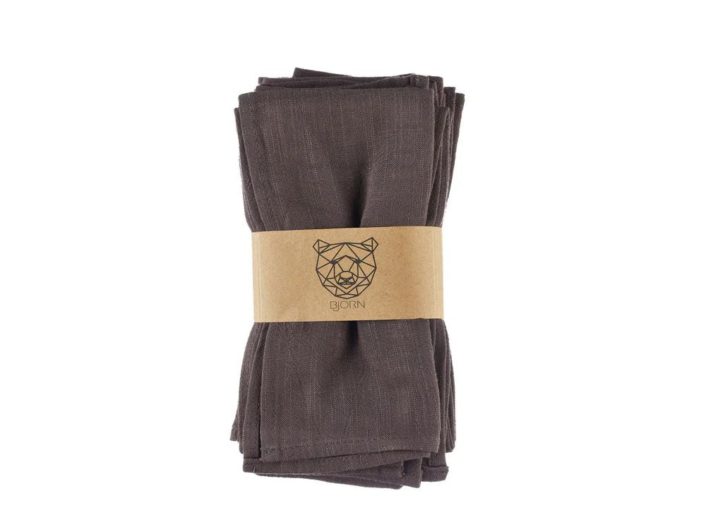 Tovagliolo - 6 pezzi - Cotone lino e cioccolato