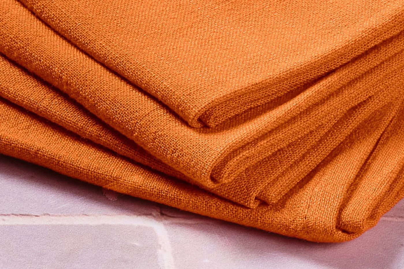 Napkin - 6 pieces - Orange linen and cotton