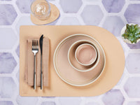 Napkin - 6 pieces - Linen and pale pink cotton