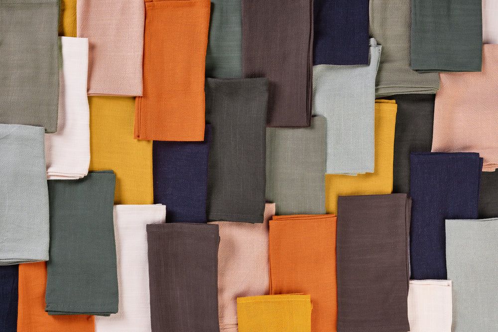 Napkin - 6 pieces - Linen and pale pink cotton