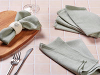 Tischserviette - Leinen & Baumwolle - 6 tlg. - Hellgrün