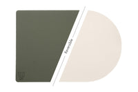 Wendbares Tischset "arcus" - recyceltes Leder - 6 tlg. - Creme/Grün