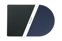 Tovaglietta rettangolare reversibile - 6 pezzi - Pelle riciclata blu notte e grigio antracite