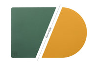 Wendbares Tischset "arcus" - recyceltes Leder - 6 tlg. - Gelb/Grün