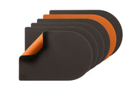Reversible rectangular placemat - 6 pieces - Orange and chocolate recycled leather