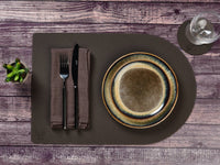 Wendbares Tischset "arcus" - recyceltes Leder - 6 tlg. - Orange/Braun