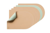 Tovaglietta rettangolare reversibile - 6 pezzi - Pelle riciclata rosa pallido e verde pallido