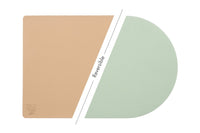 Wendbares Tischset "arcus" - recyceltes Leder - 6 tlg. - Rosa/Grün