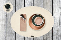 Tovaglietta ovale - 6 pezzi - Feltro riciclato beige