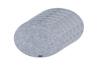 Oval placemat - 6 pieces - Gray recycled felt