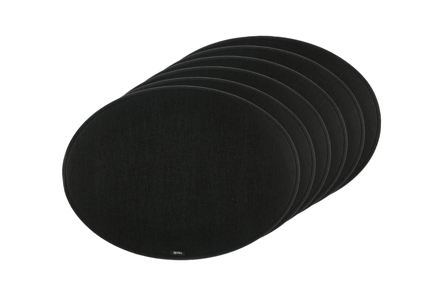 Tischset "oval" - recycelter Filz - 6 tlg. - Schwarz