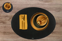 Tischset "oval" - recycelter Filz - 6 tlg. - Schwarz