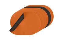 Wendbares Tischset "oval" - recyceltes Leder - 6 tlg. - Orange/Braun