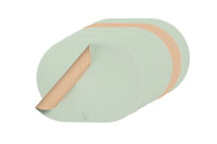 Reversible oval placemat - 6 pieces - Pale pink and pale green recycled leather