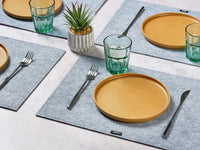 Tischset "rechteckig" - recycelter Filz - 6 tlg. - Grau