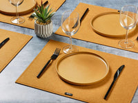 Rectangular placemat - 6 pieces - Brown recycled felt
