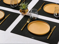 Rectangular placemat - 6 pieces - Black recycled felt