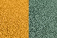 Tovaglietta rettangolare reversibile - 6 pezzi - Pelle riciclata giallo senape e verde abete