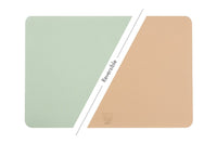 Wendbares Tischset "rechteckig" - recyceltes Leder - 6 tlg. - Rosa/Grün