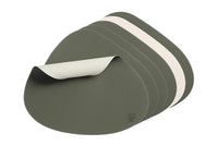 Tovaglietta curva reversibile - 6 pezzi - Pelle riciclata bianco crema e verderame