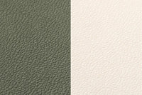 Set de table curve réversible - 6 pièces - Cuir recyclé blanc crème et vert de gris