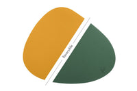 Wendbares Tischset "stone" - recyceltes Leder - 6 tlg. - Gelb,Grün