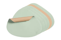 Reversible curve placemat - 6 pieces - Pale pink and pale green recycled leather