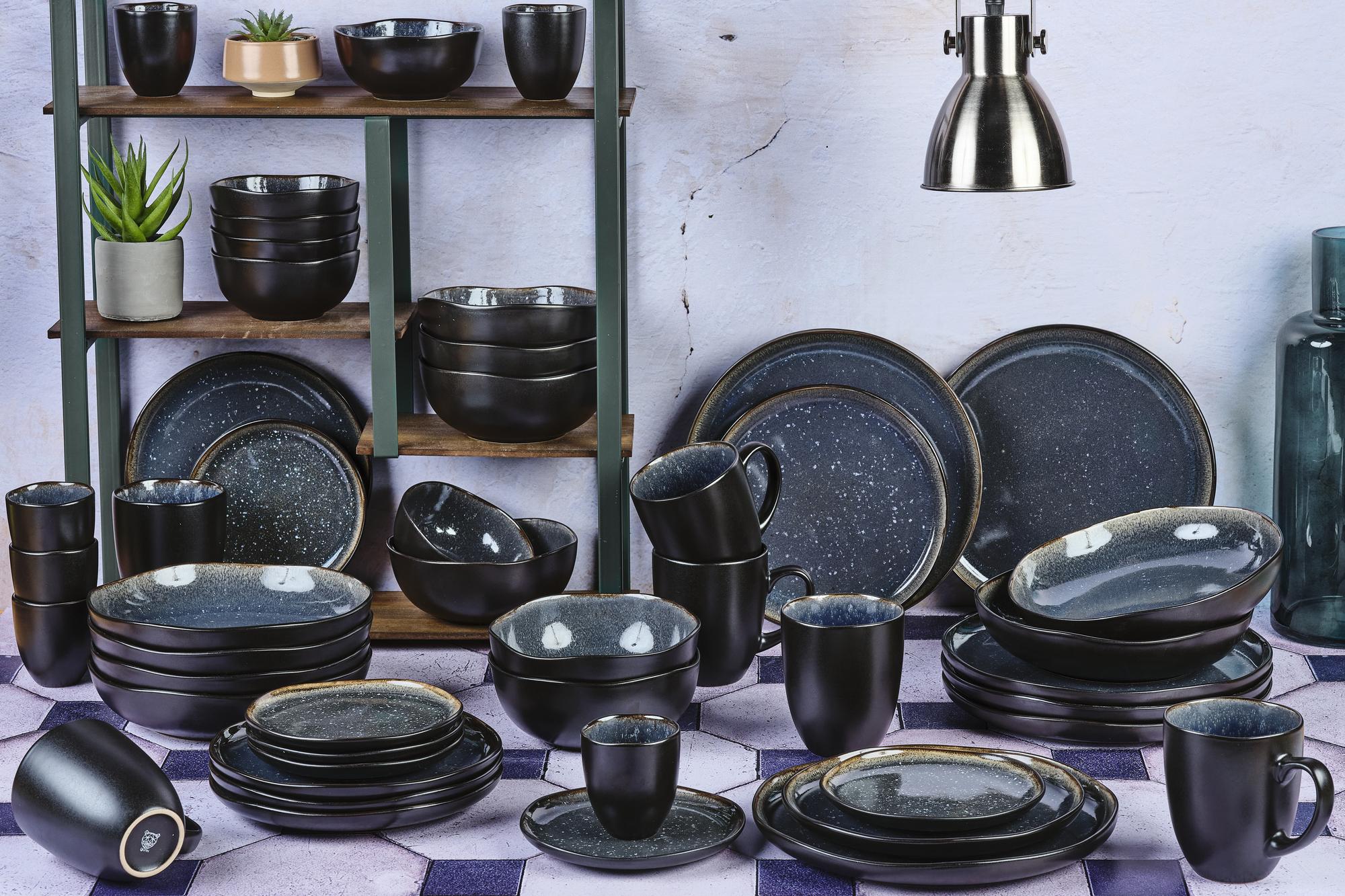 Geschirr-Set IRIS - 48 tlg. - Dunkelblau