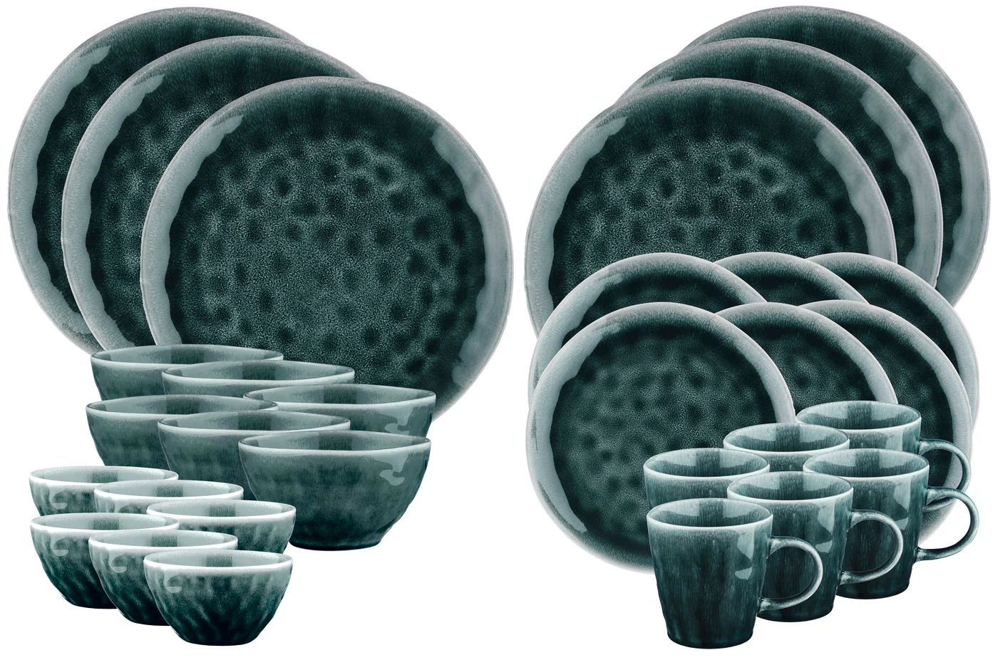 Geschirr-Set MOON - 30 tlg. - Petrolblau